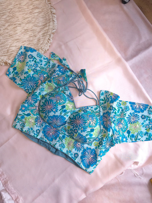 Crepe Viscose Halter Neck Blouse