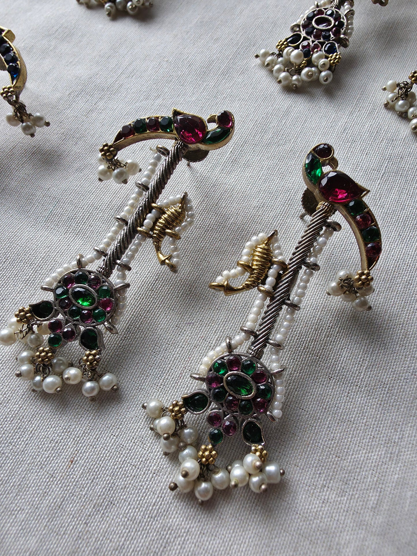 Peacock dualtone earrings | Ethnic earrings