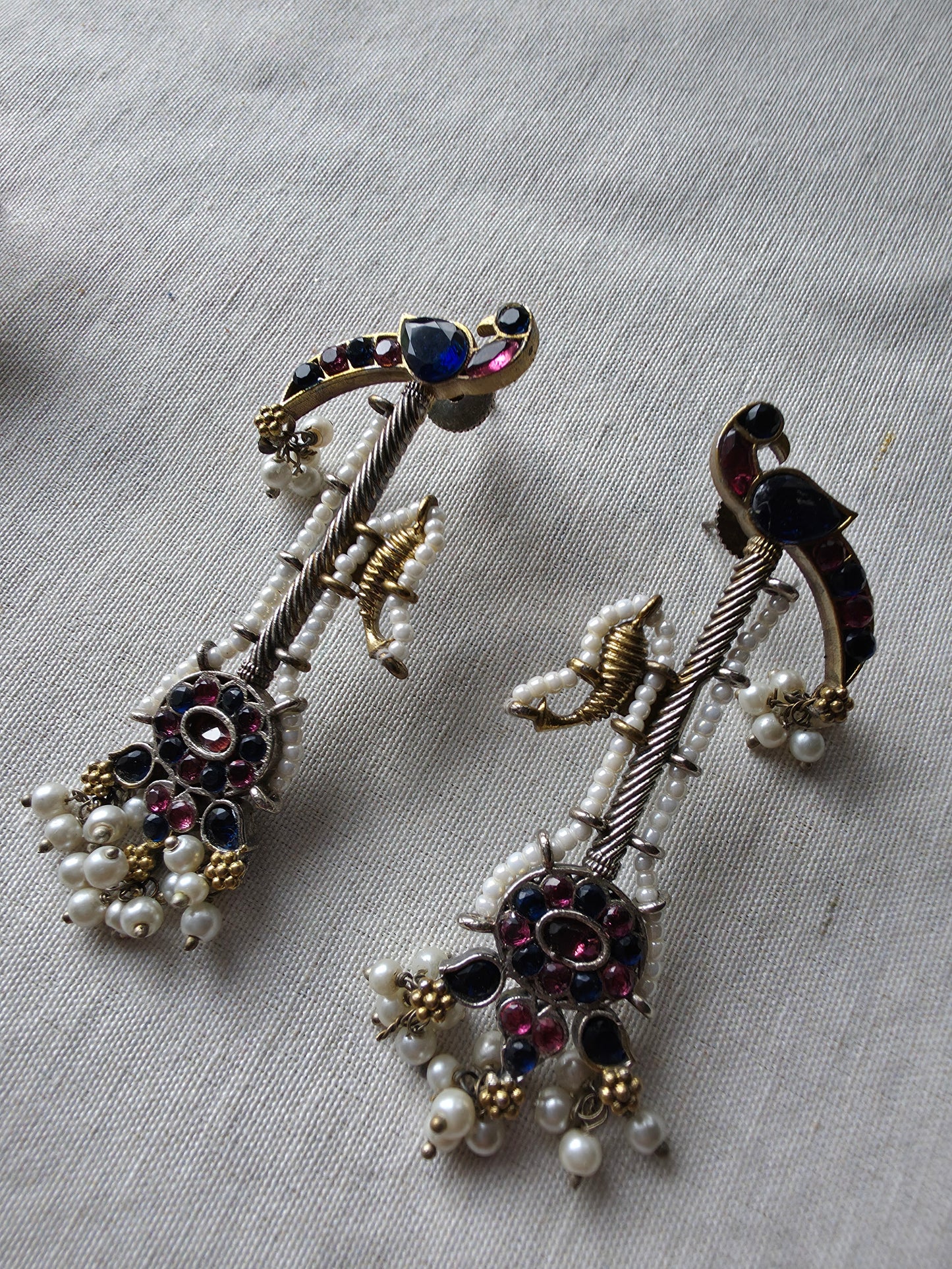 Peacock dualtone earrings | Ethnic earrings