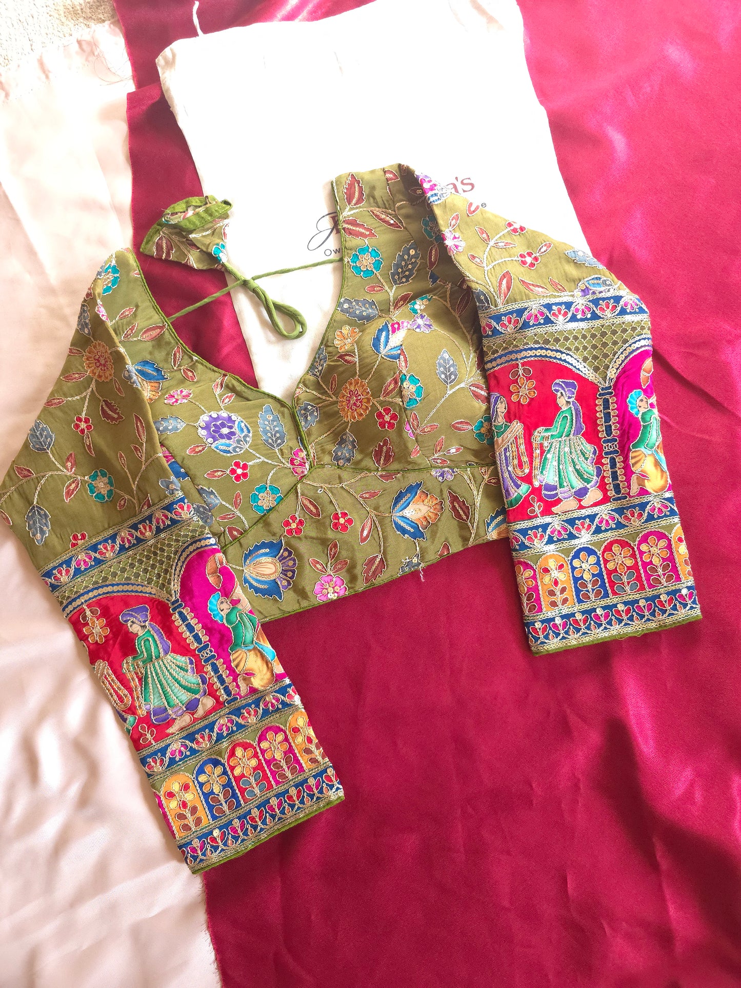 Crepe Viscose Embroidered Full-Sleeve Blouse