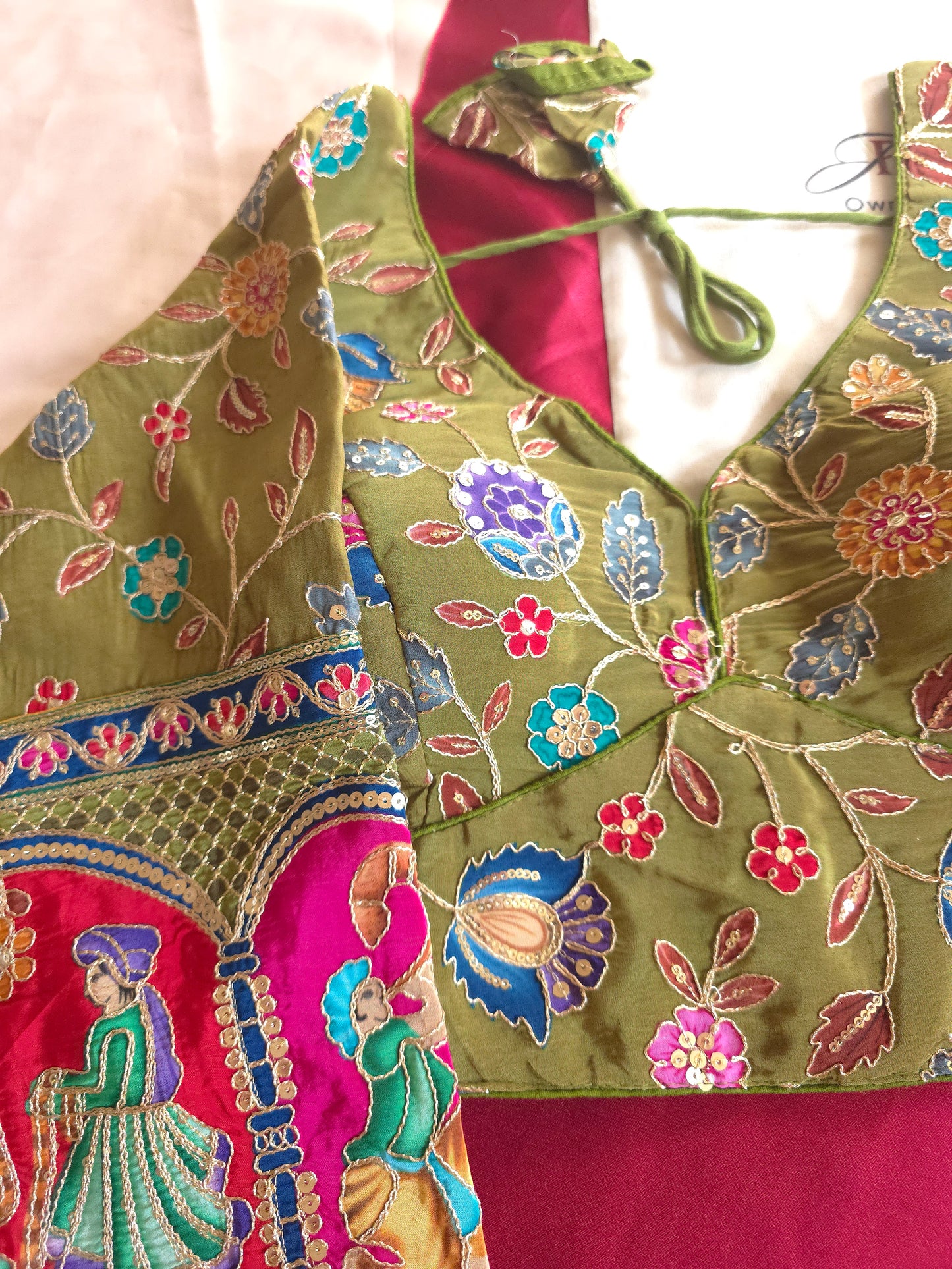 Crepe Viscose Embroidered Full-Sleeve Blouse