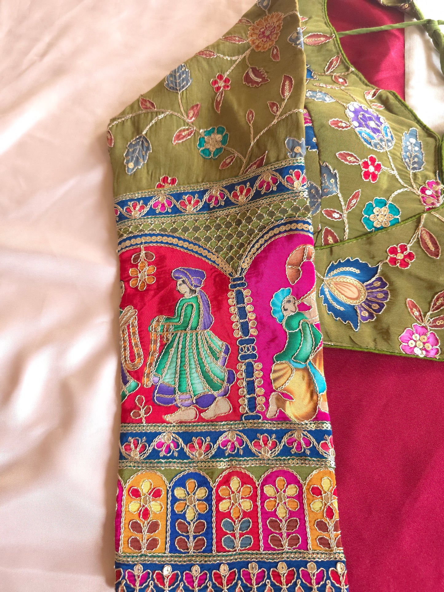 Crepe Viscose Embroidered Full-Sleeve Blouse