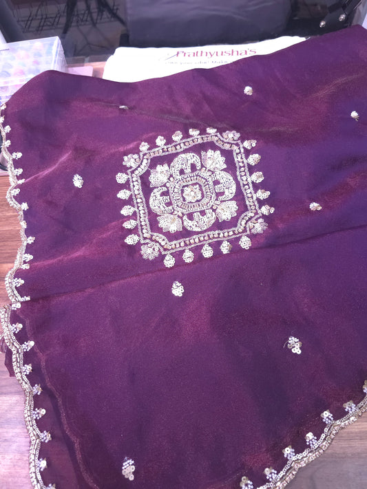 Luxury Tissue Dupatta with Sequin Embroidery – Elegant Festive & Wedding Wear