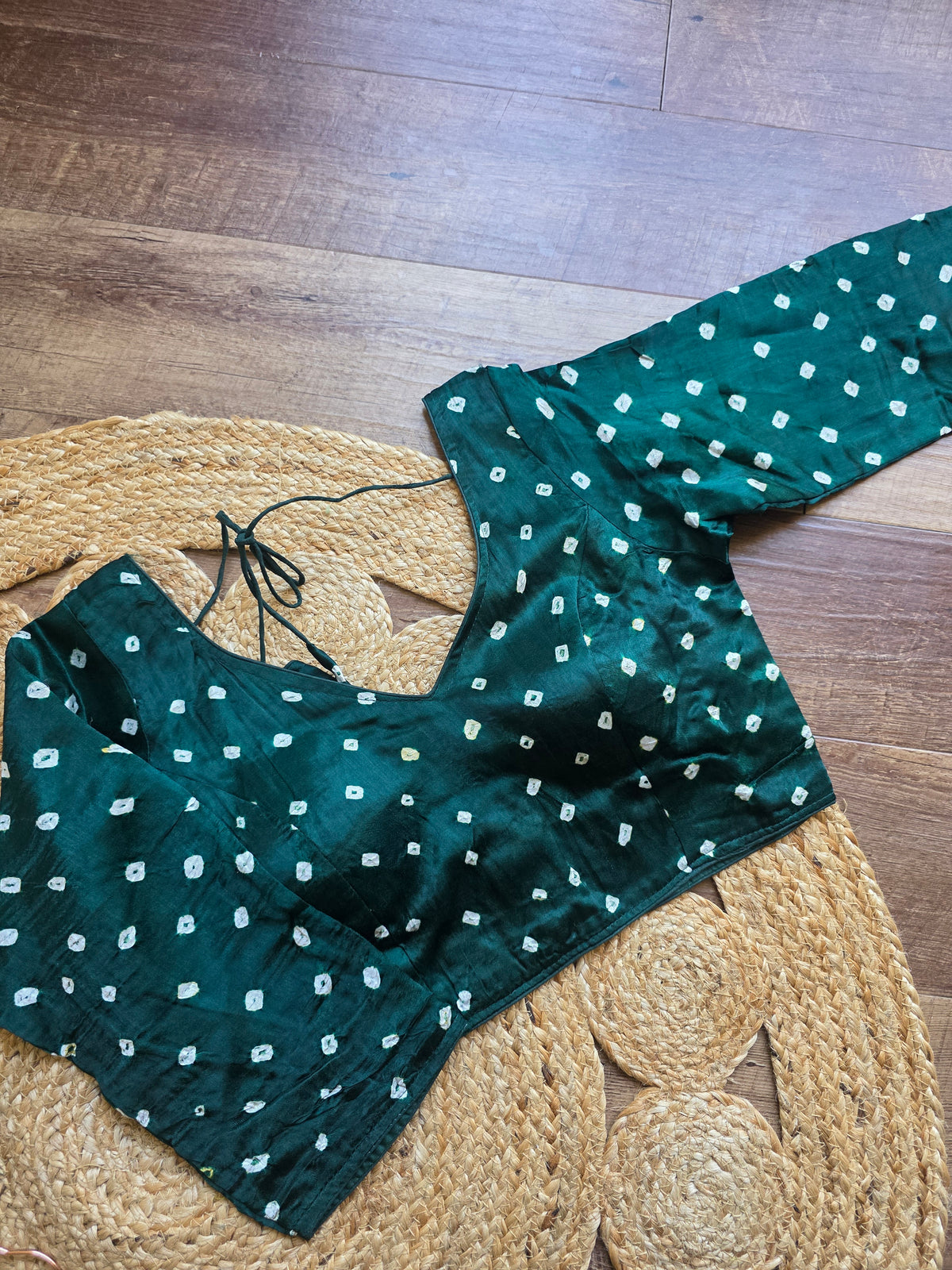 Bandini silk green 3/4th sleeves Blouse