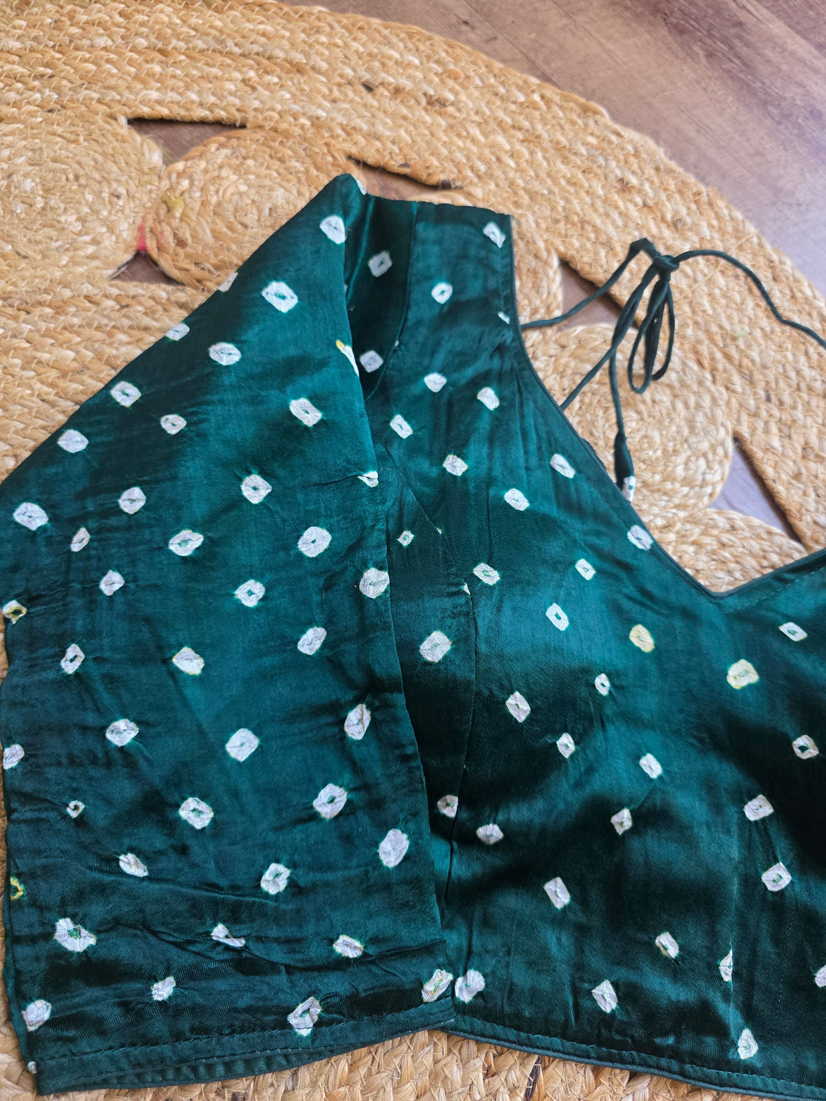 Bandini silk green 3/4th sleeves Blouse