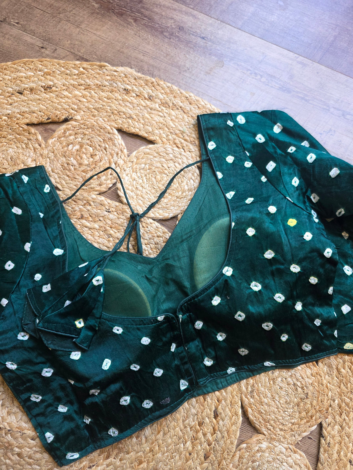Bandini silk green 3/4th sleeves Blouse