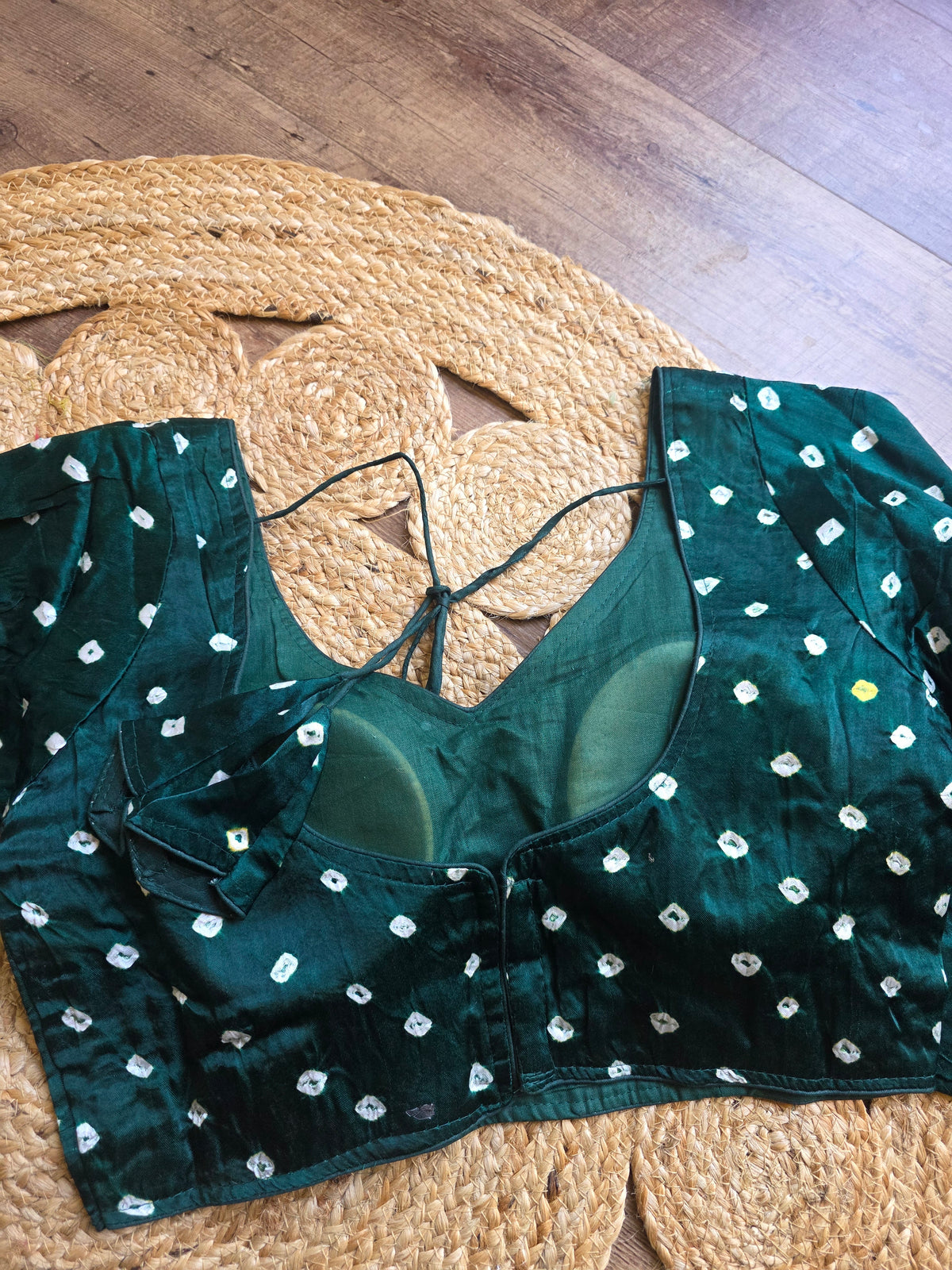 Bandini silk green 3/4th sleeves Blouse