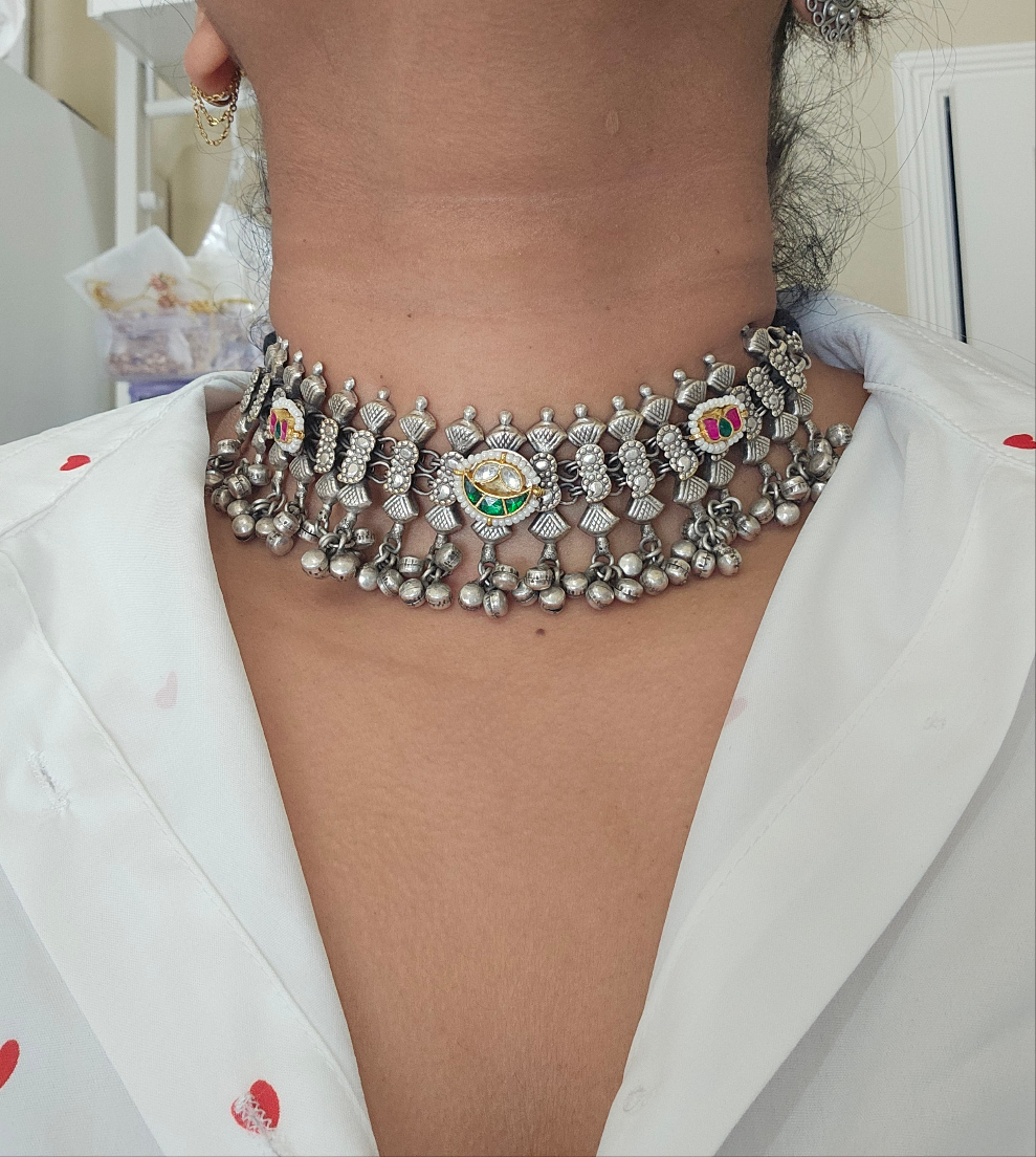 Achyutha fusion choker necklace set
