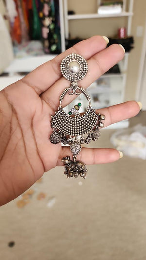 Gomathi fusion silver alike earrings