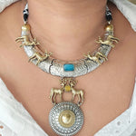 Deer dualtone hasli necklace set