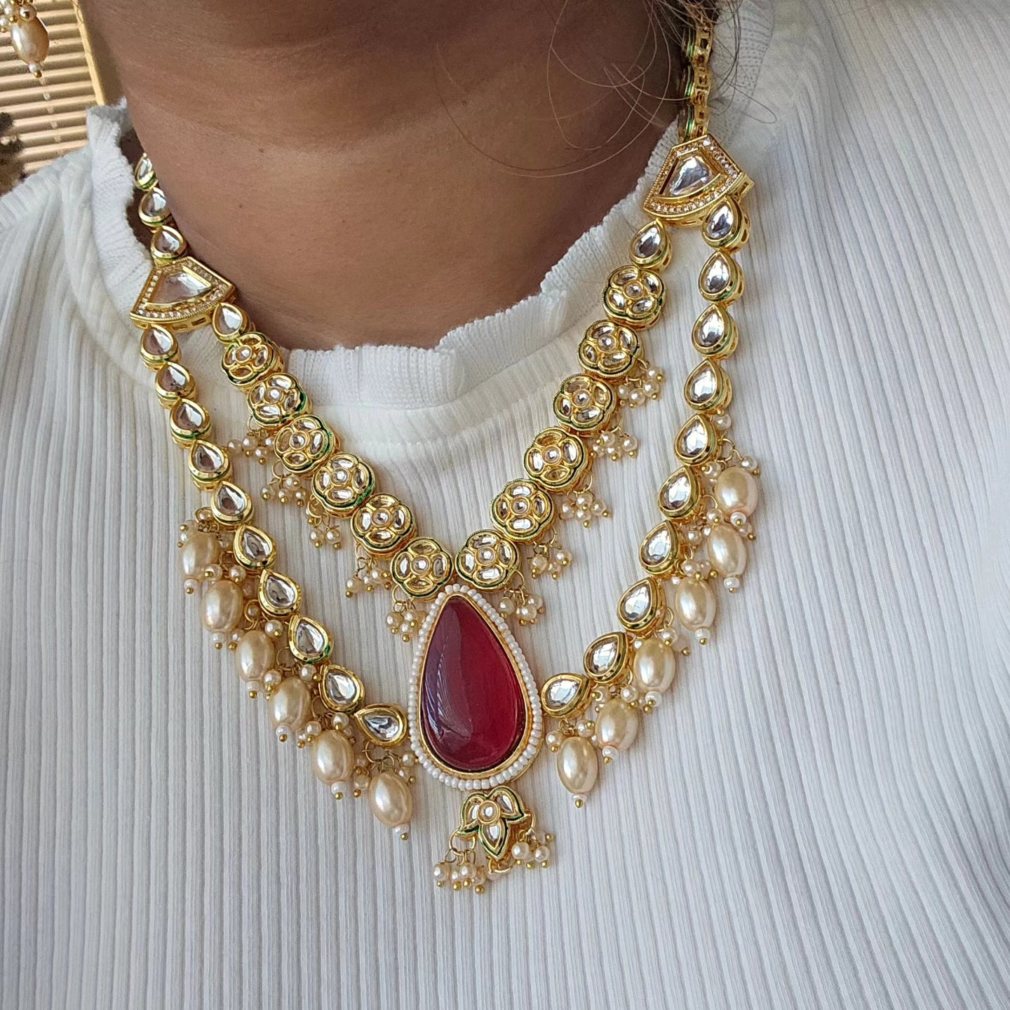 Aanshi kunda 2 layer necklace set
