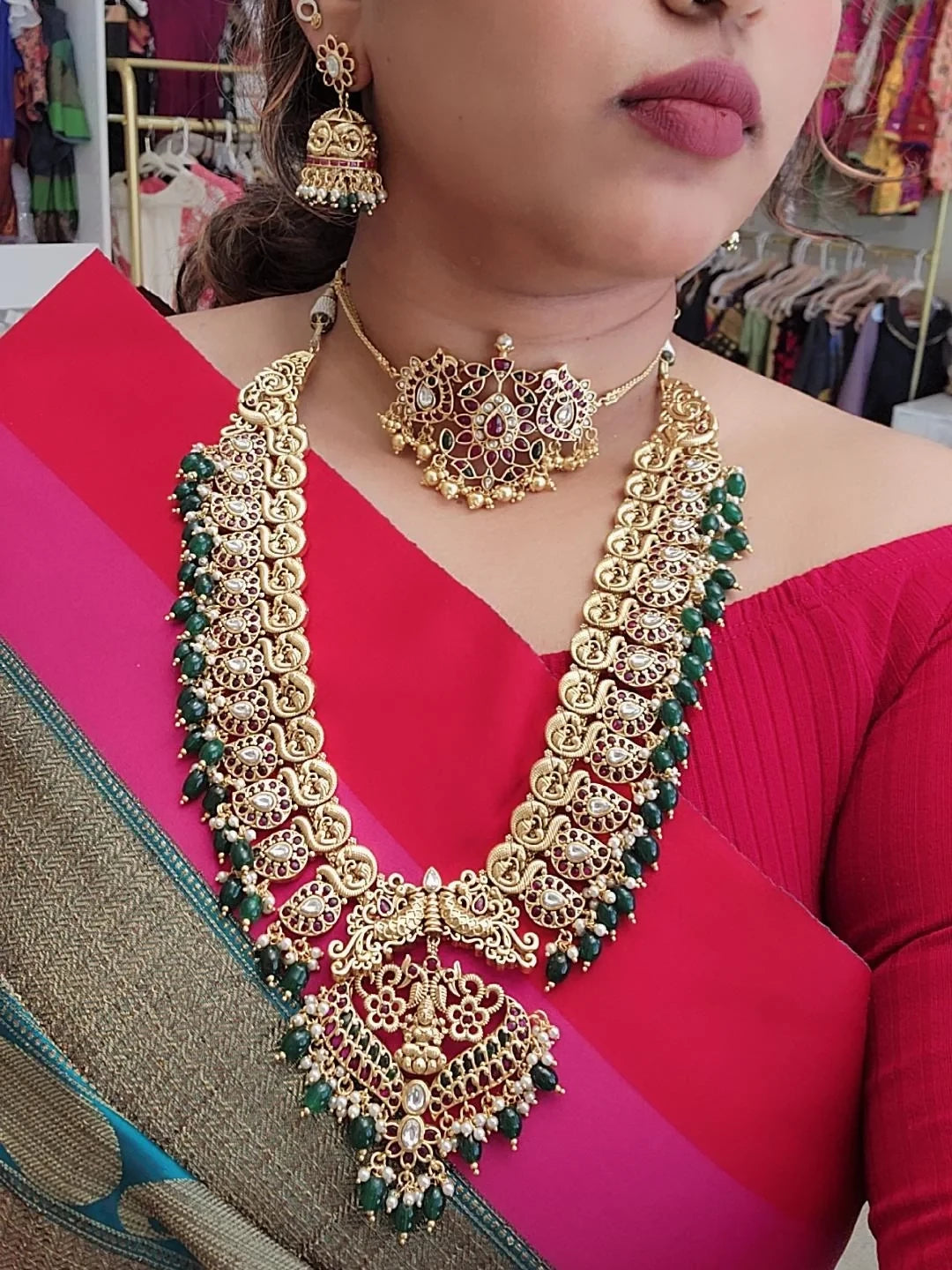 Aravinda gold plated necklace set