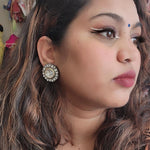 Black rodium plated stud earrings