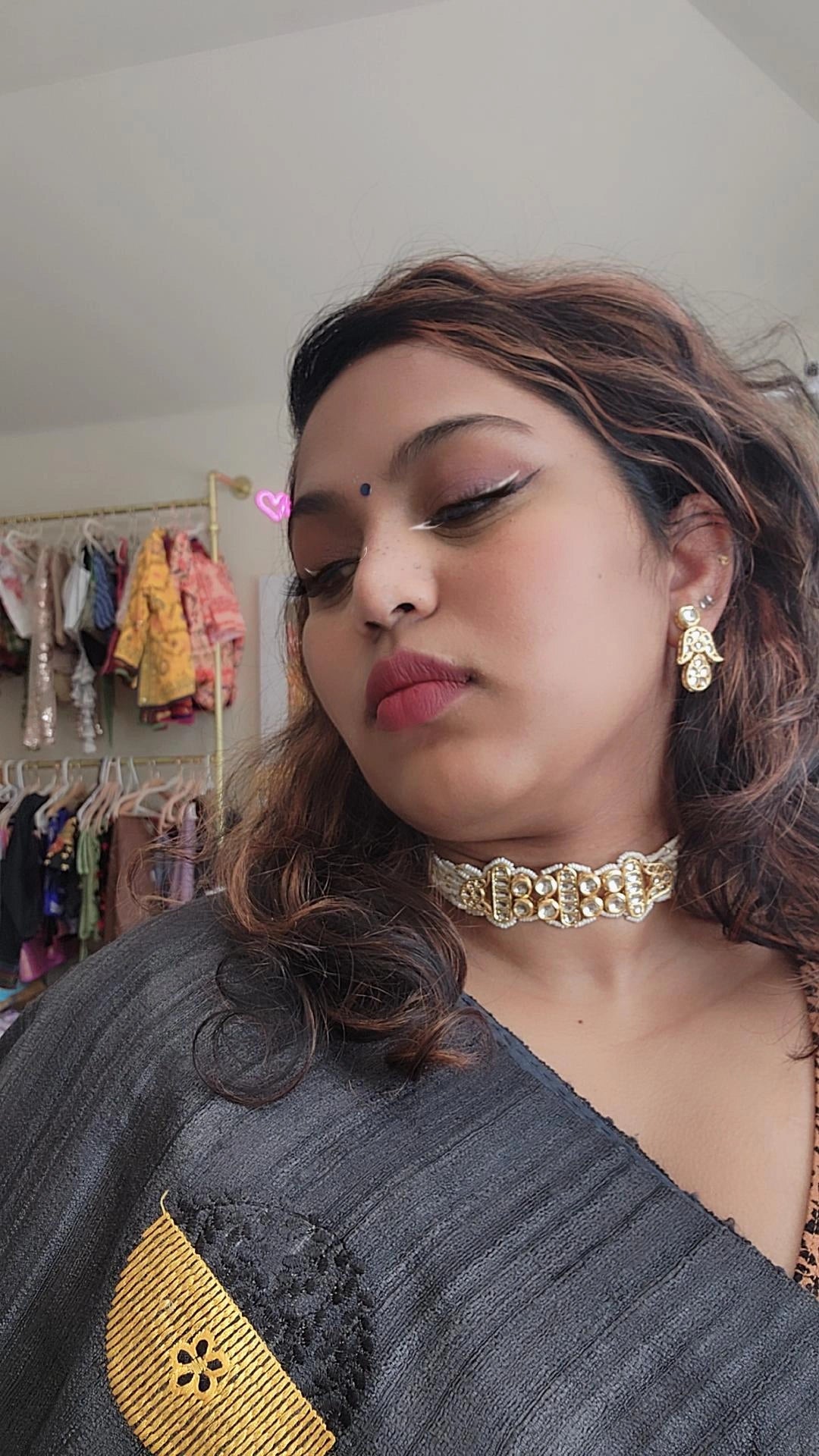 Aanshi kundan choker necklace set