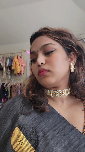 Aanshi kundan choker necklace set