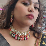 Aanshi kundan choker necklace set