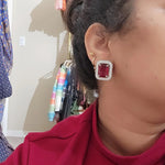 Charlette doublet cz stud  earrings