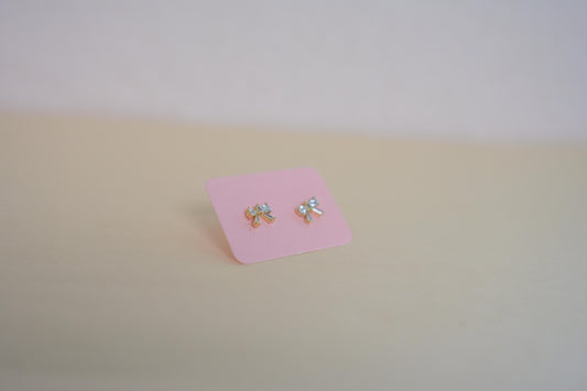 Bow 925 silver stud earrings