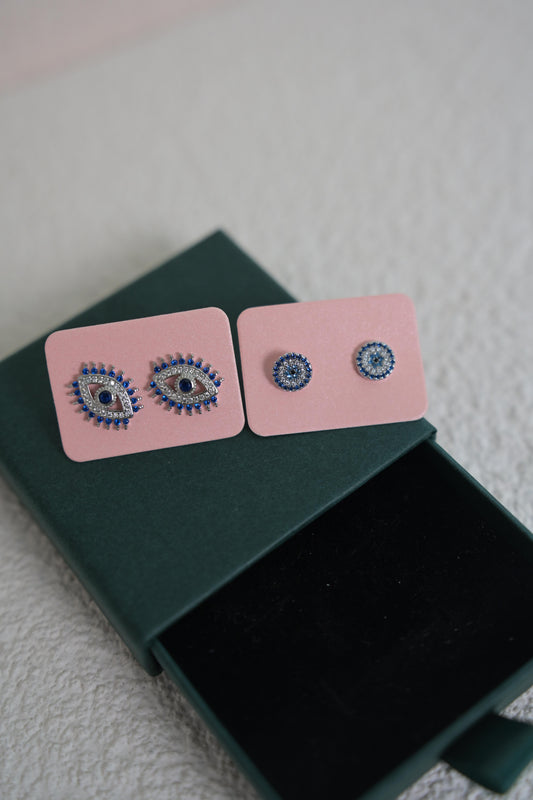 Evil eye 925 silver earrings