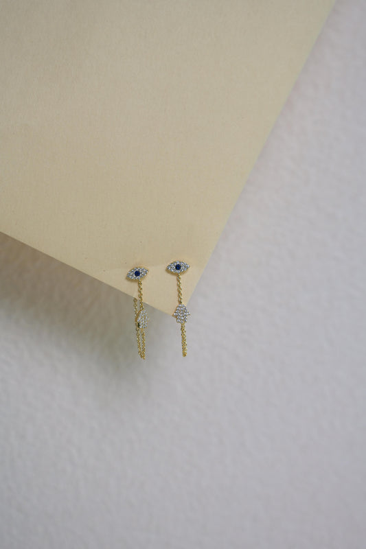 Evil eye 925 silver earrings