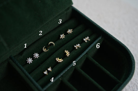 Moon 925 silver pierced nose pin