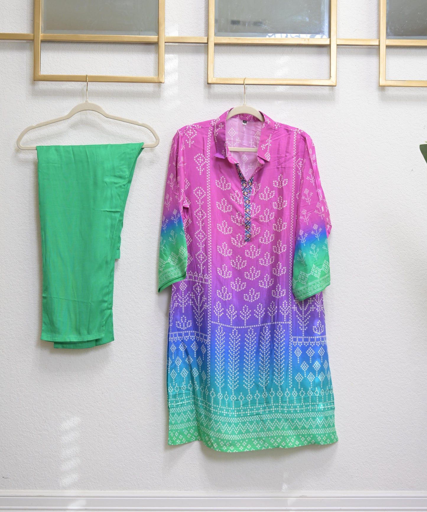 Muslin 2 piece cord bhandini set