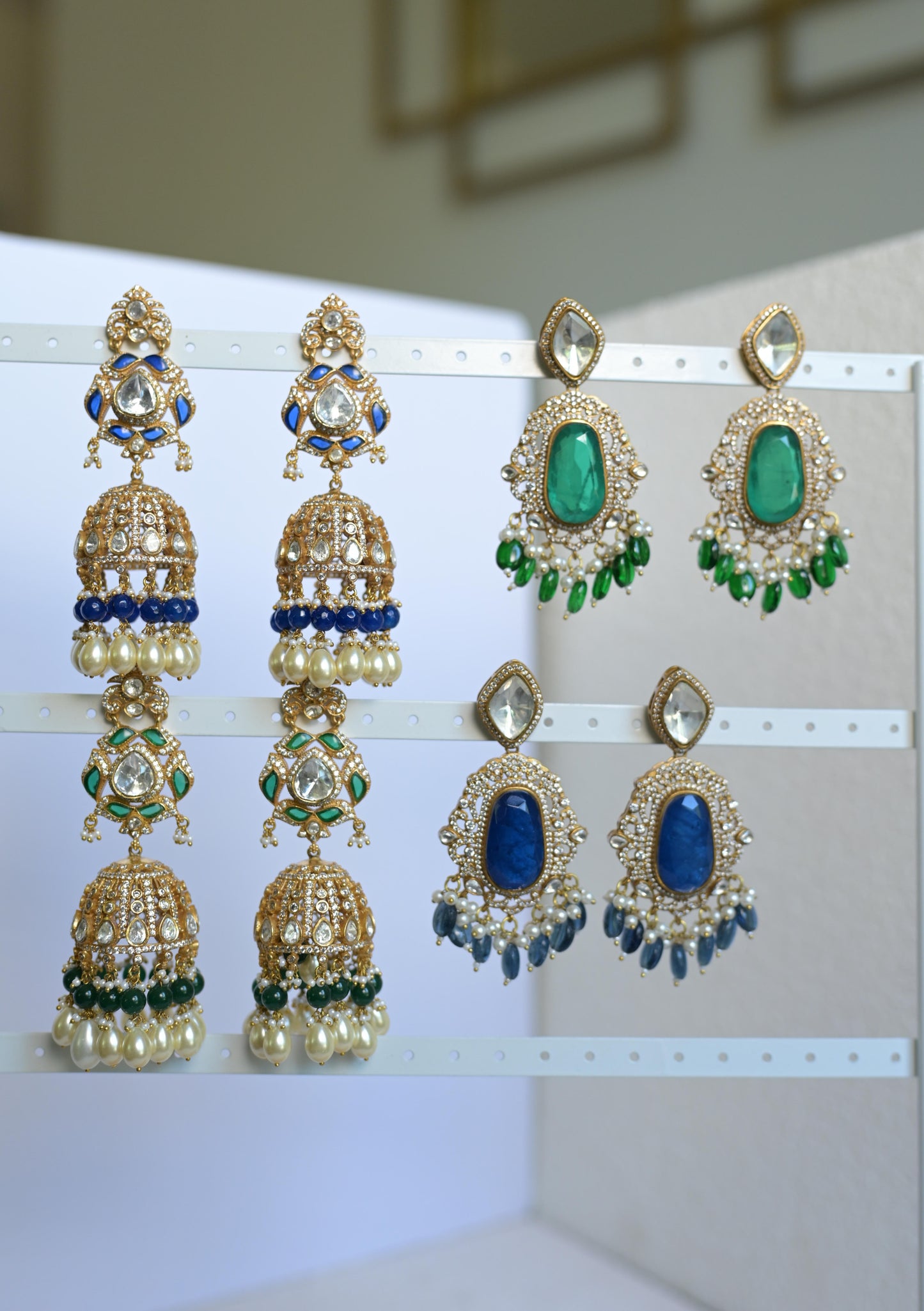 Victorian mossanite polki earrings