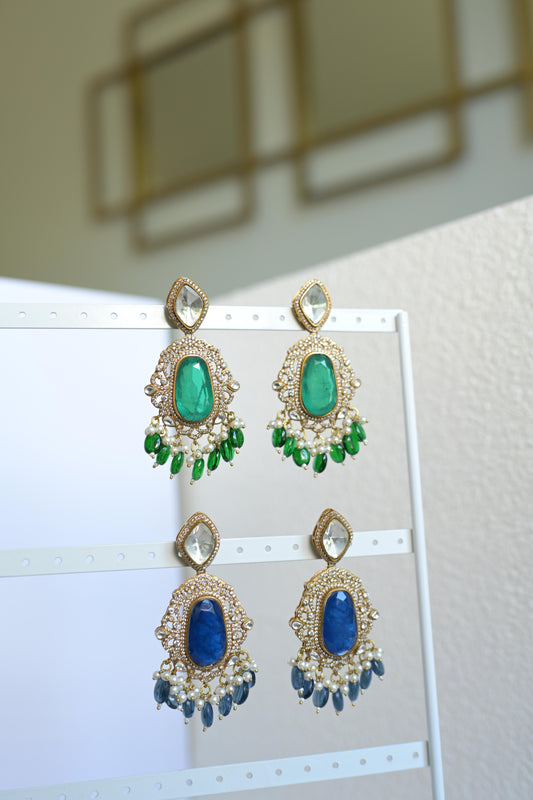 Victorian mossanite polki earrings