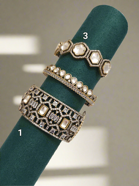 Victorian polki antique bracelets /bangles