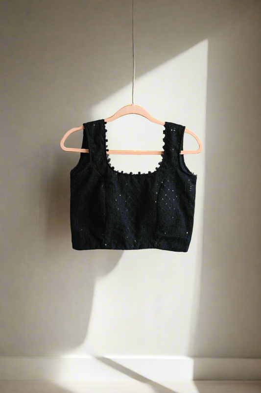 Chikankari crop top blouse