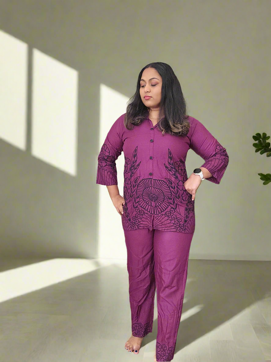 Muslin 2 piece cord bhandini set