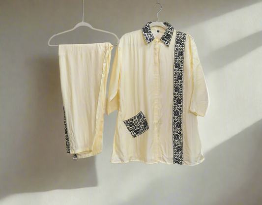 Anika Muslin embroidered cord  set