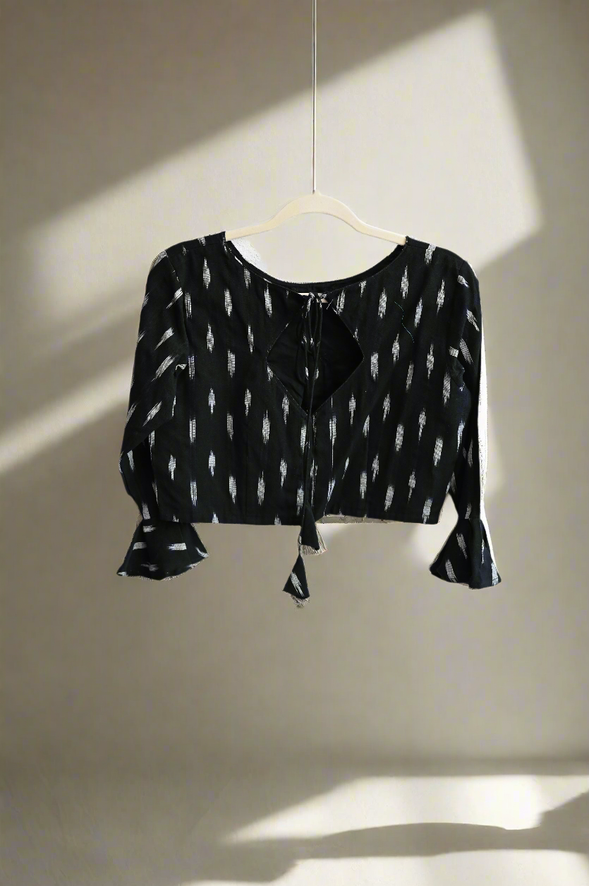 Ikkath cotton black blouse