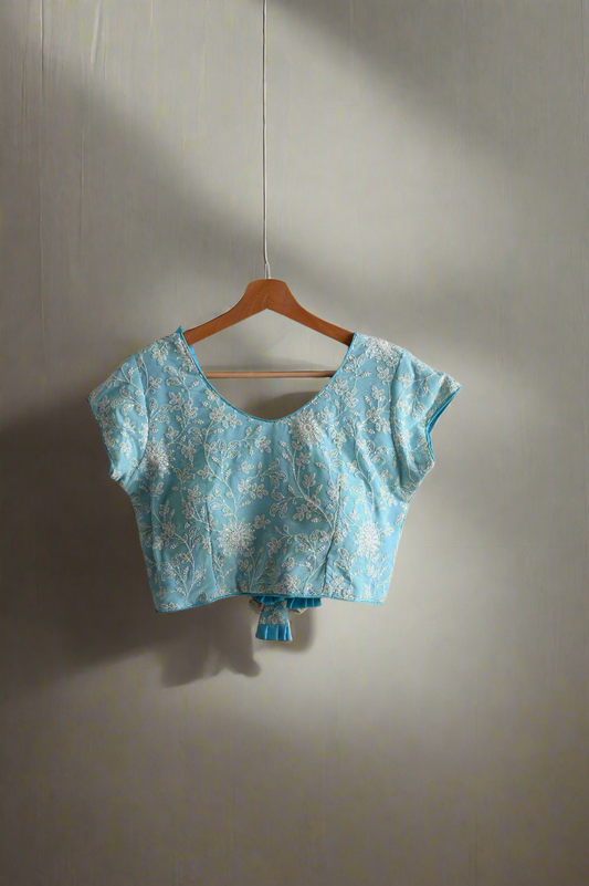 Chikankari blouse crop top blouse