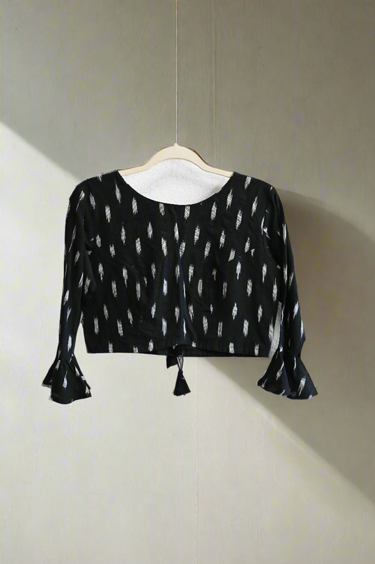 Ikkath cotton black blouse