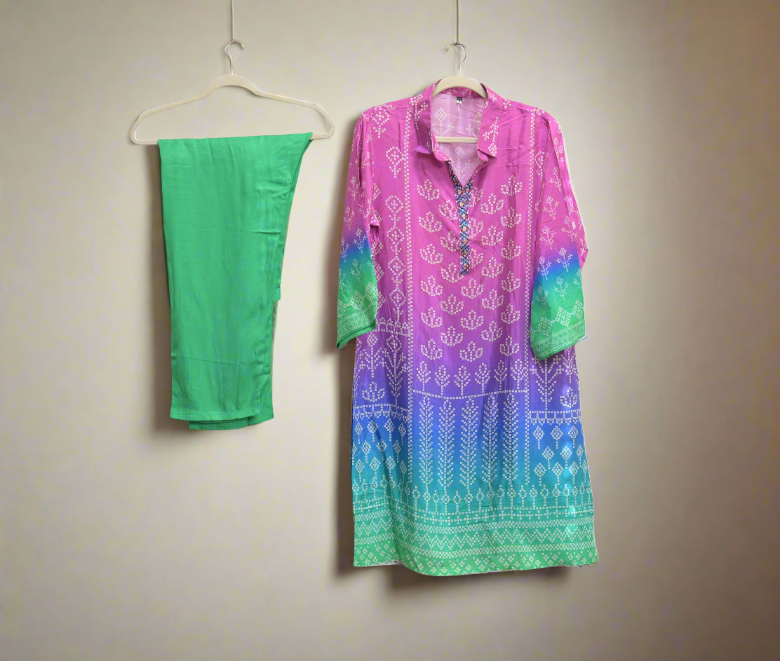 Muslin 2 piece cord bhandini set