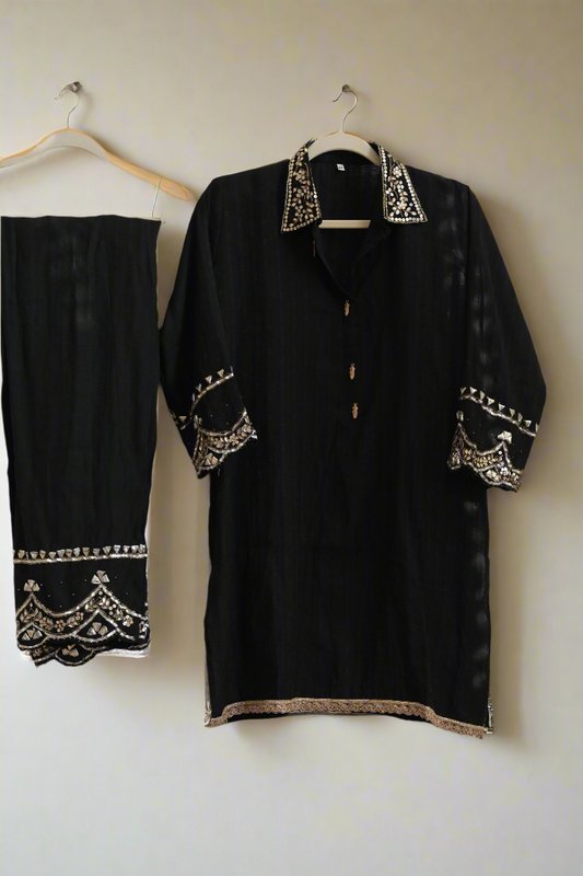 Anika Muslin embroidered cord  set
