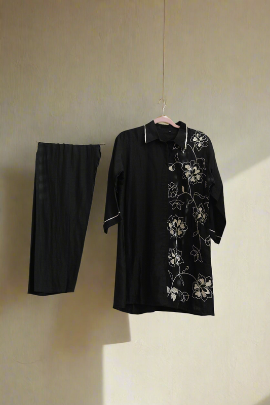 Anika Muslin embroidered cord  set