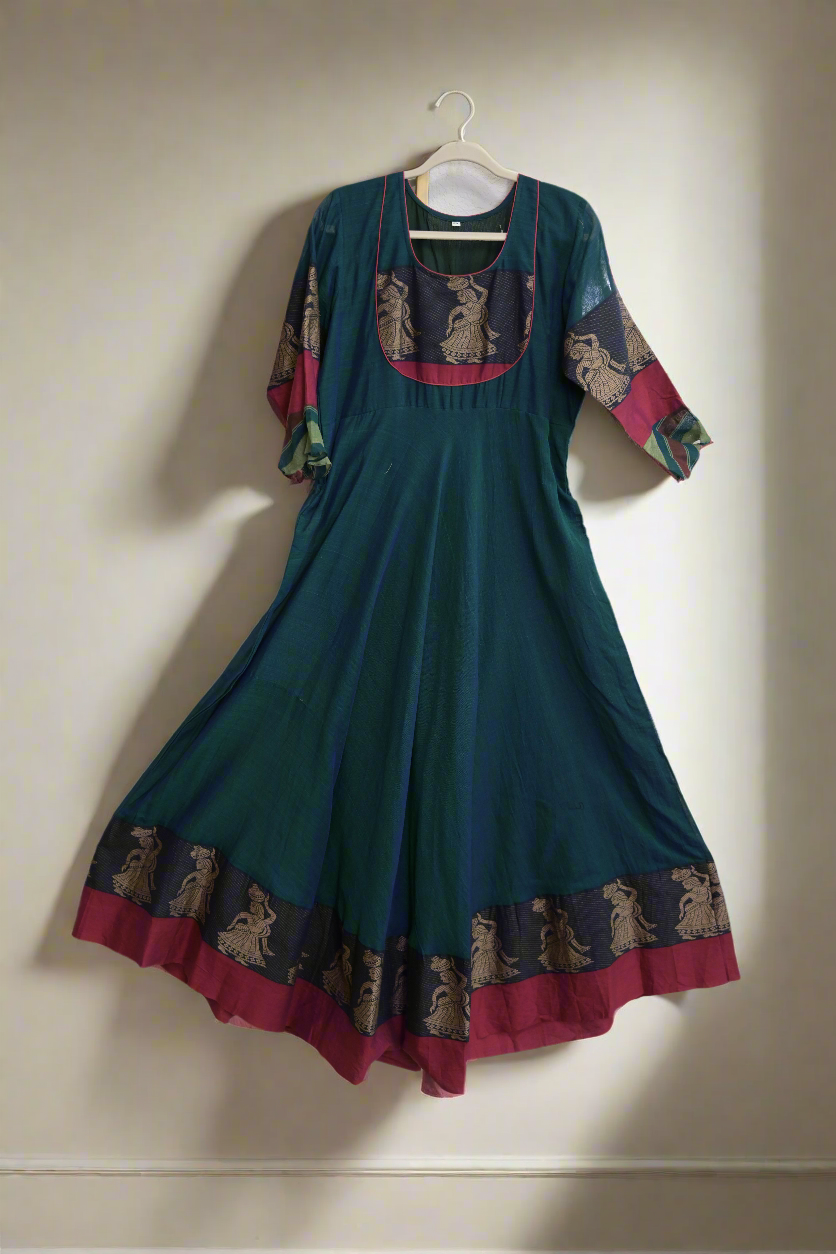 Varalika narayanpet mercedized cotton long dress