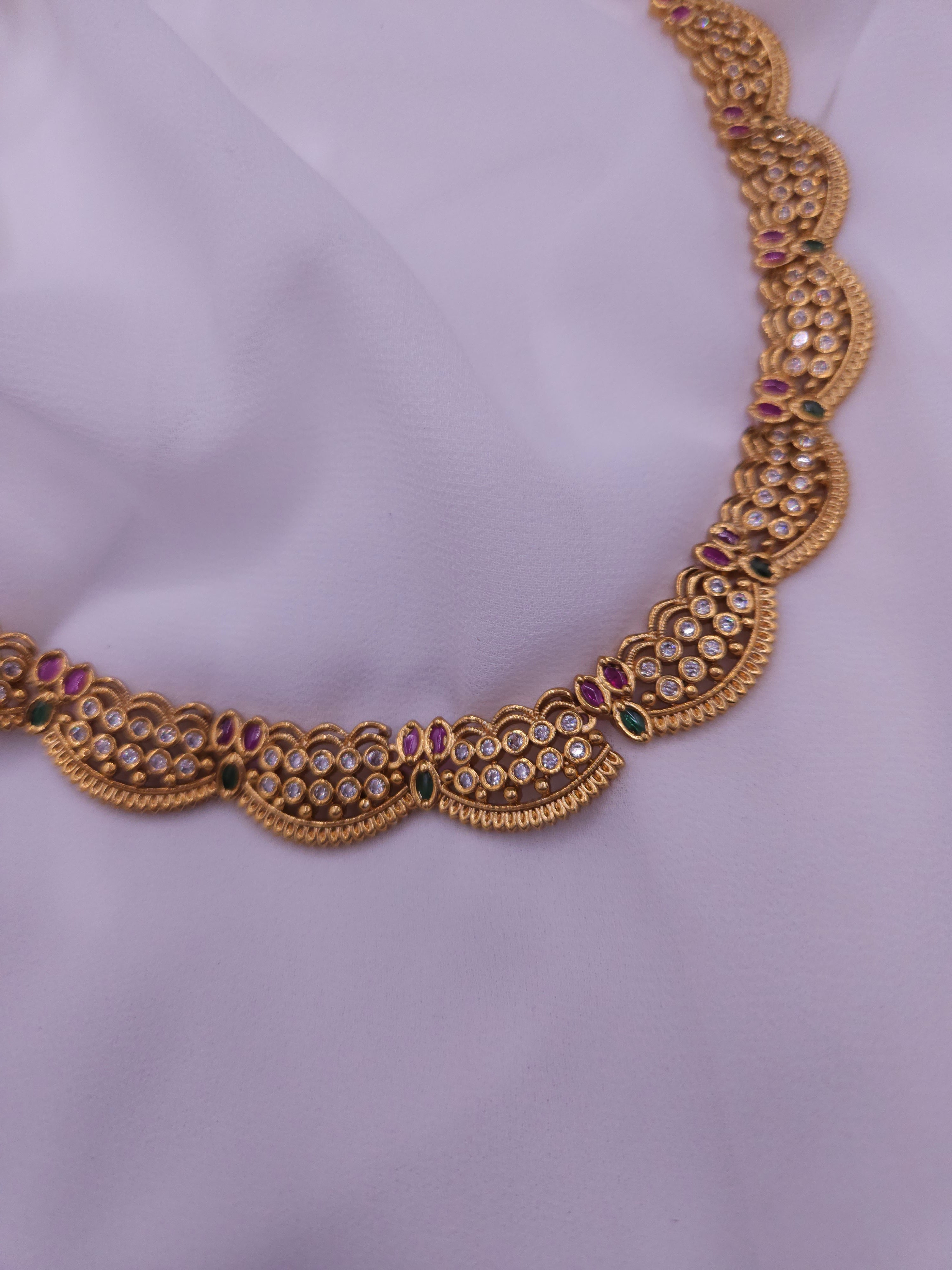 Bhani goldplated statement choker necklace set