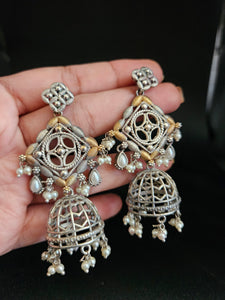 Aastha dualtone jhumka earrings