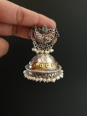 Aastha dualtone jhumka earrings