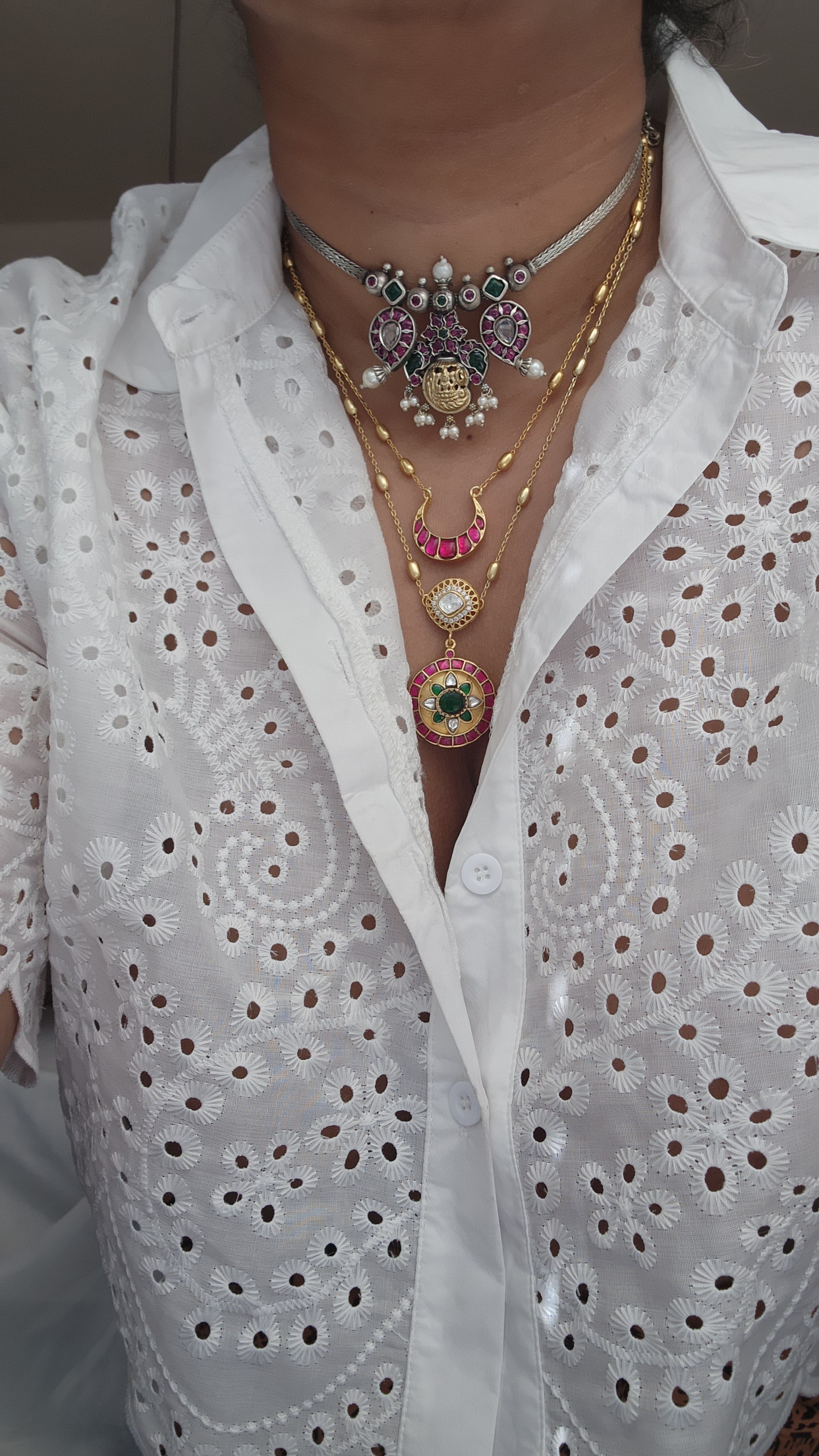 Aarvi jadau kundan necklace set