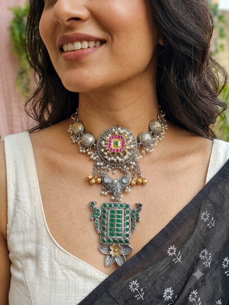 Akanksha fusion statement necklace