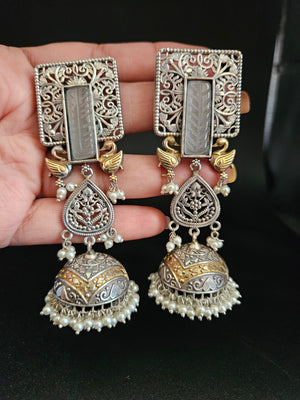 Aastha dualtone jhumka earrings