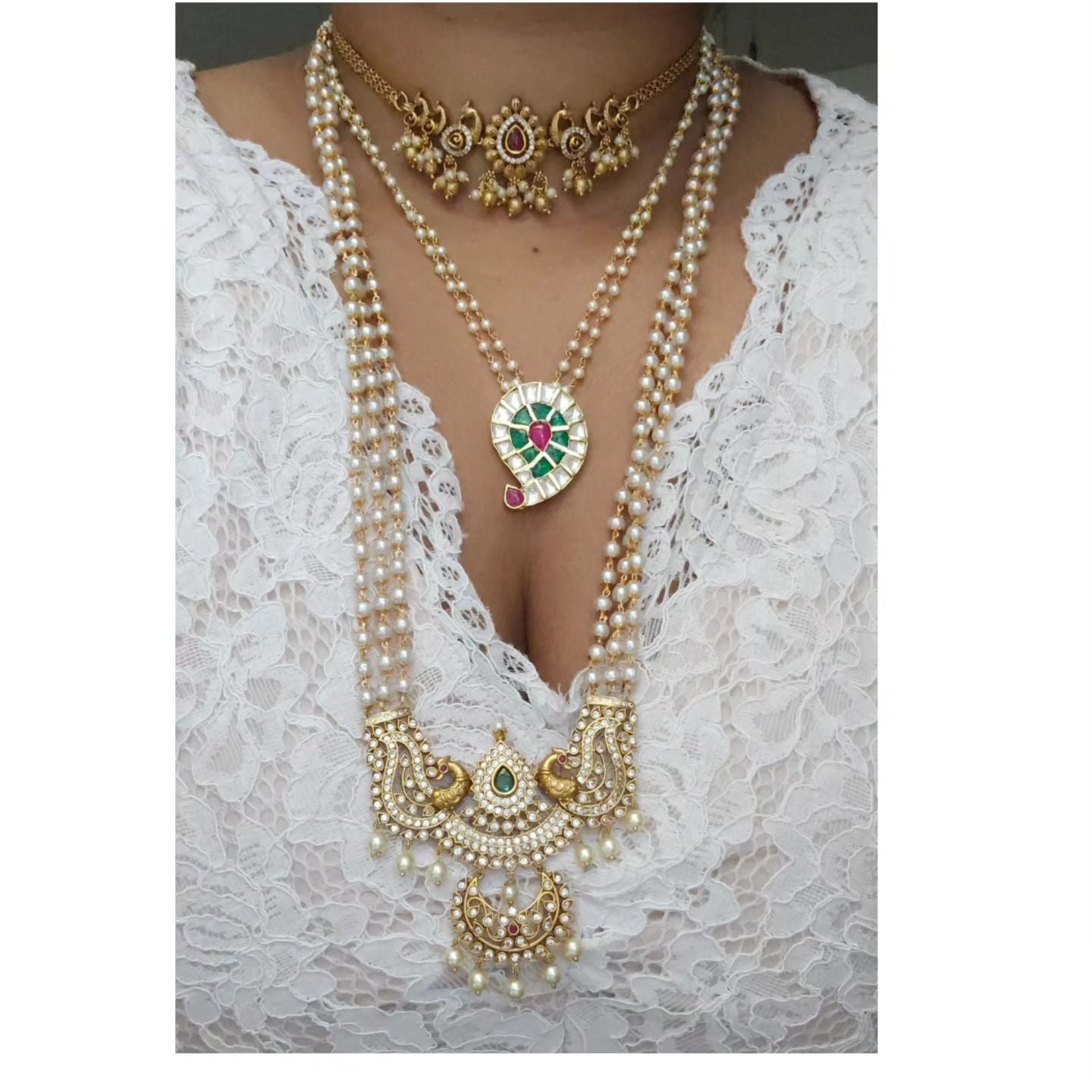 Bhani goldplated statement choker necklace set
