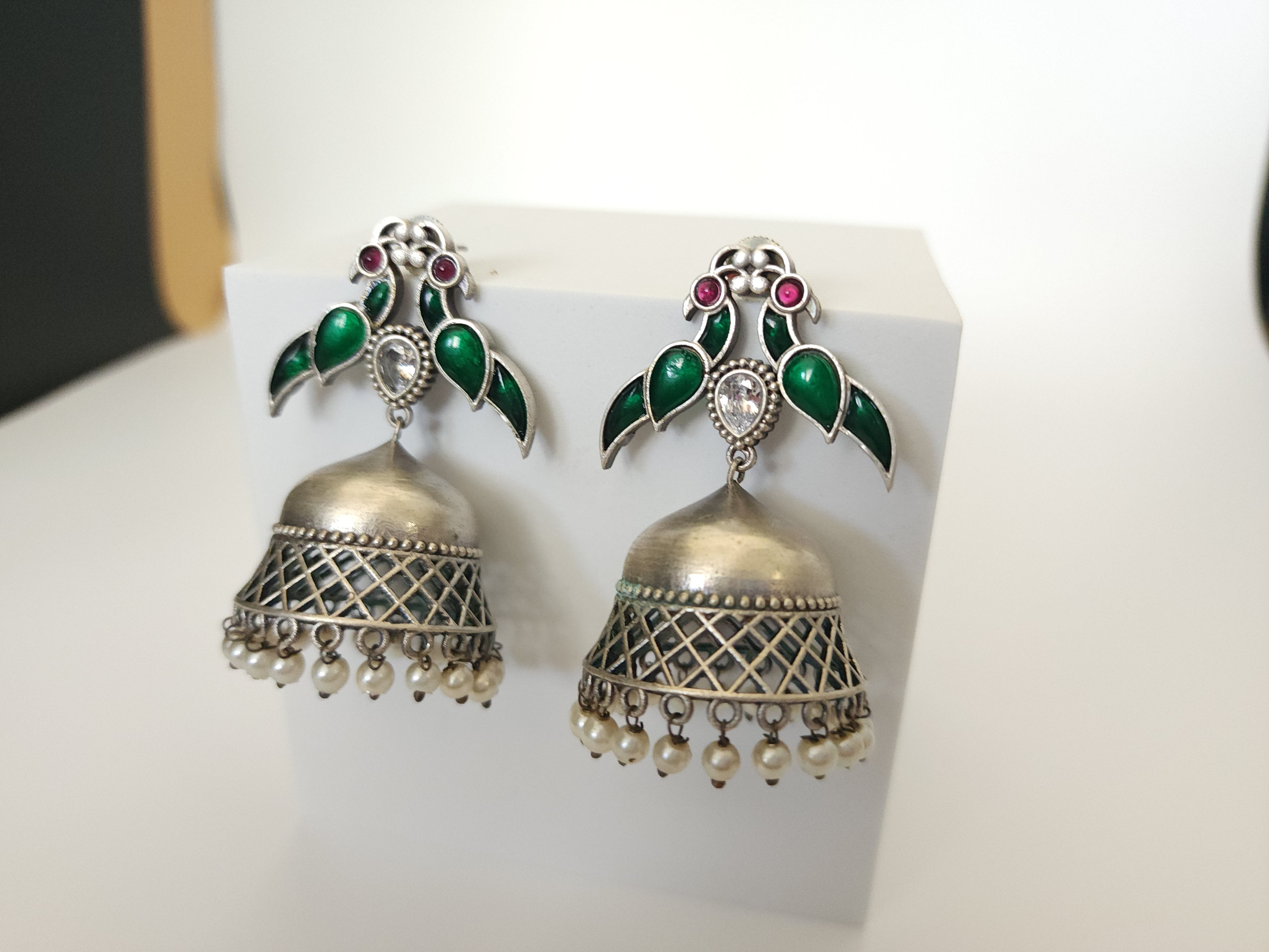 Aastha dualtone jhumka earrings