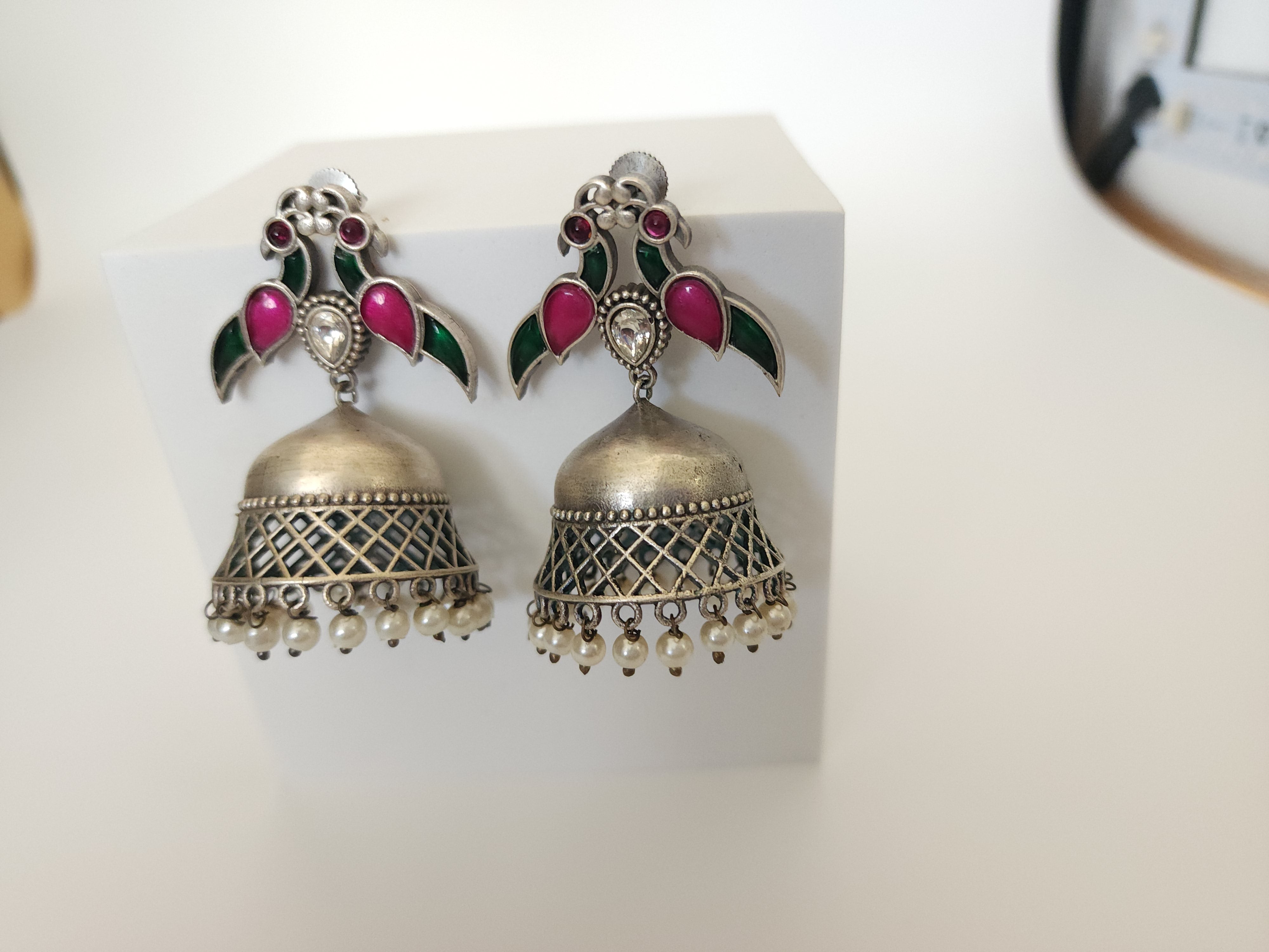 Aastha dualtone jhumka earrings