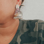 Aastha dualtone jhumka earrings