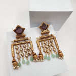 Peacock polki contemporary earrings